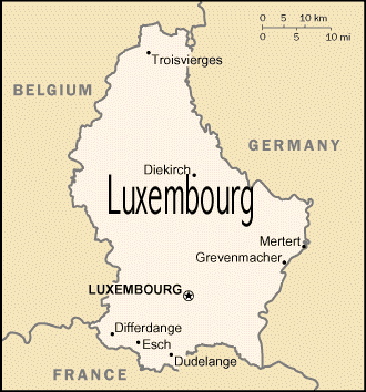 Mapa de Luxembourg